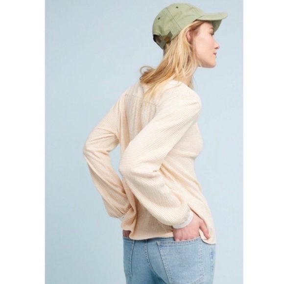 Anthropologie Dolan Yellow Striped Top Size: XS - Picture 2 of 8